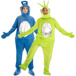 Fantasia de Teletubbies para adultos - Verde ou Azul (Tamanho ML)