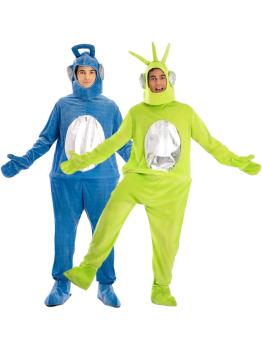 Fantasia de Teletubbies para adultos - Verde ou Azul (Tamanho ML)