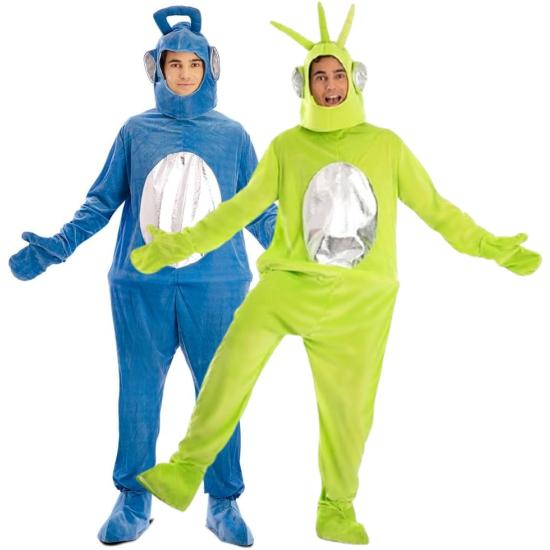 Fantasia de Teletubbies para adultos - Verde ou Azul (Tamanho ML)