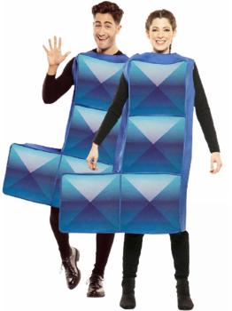 Fato de Tetris azul escuro para adulto
