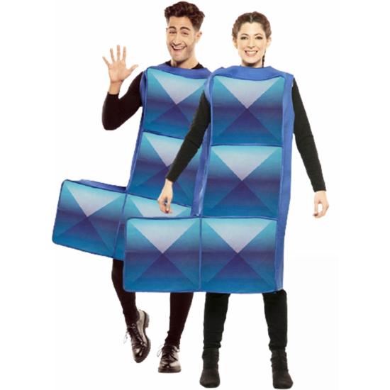 Fato de Tetris azul escuro para adulto