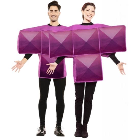 Fato de Tetris roxo para adulto