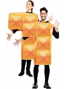 Fato de Tetris laranja para adulto
