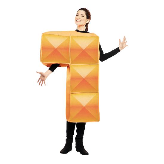 Fato de Tetris laranja para adulto