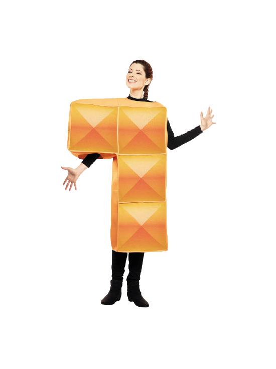 Fato de Tetris laranja para adulto