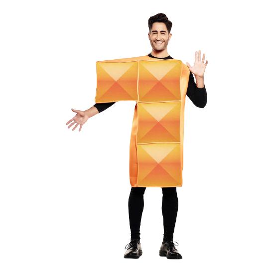 Fato de Tetris laranja para adulto
