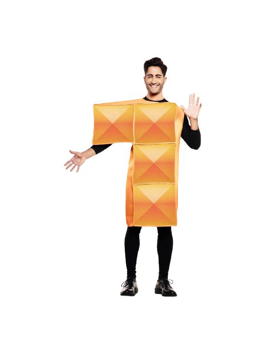 Fato de Tetris laranja para adulto