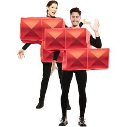 Fato de Tetris vermelho para adulto