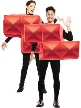 Fato de Tetris vermelho para adulto