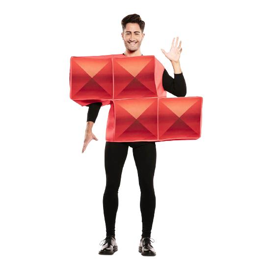 Fato de Tetris vermelho para adulto