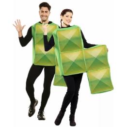 Fato de Tetris verde para adulto