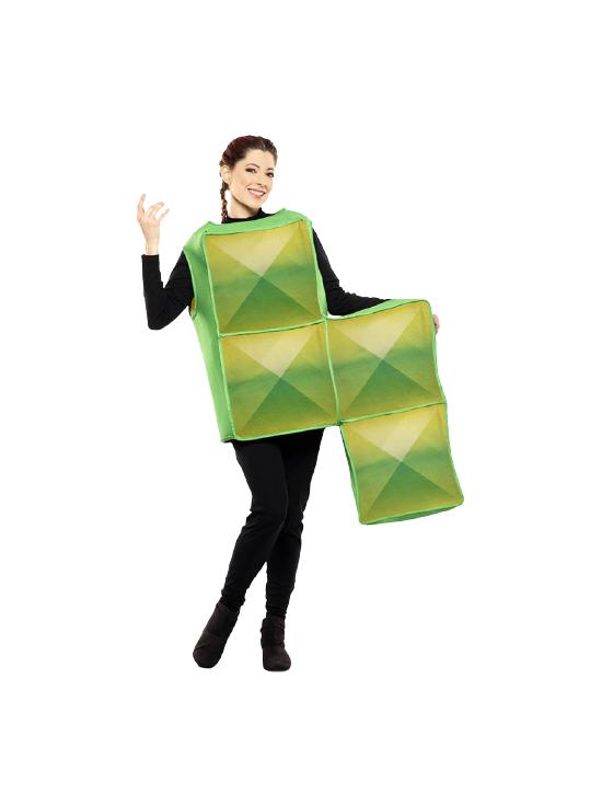 Fato de Tetris verde para adulto