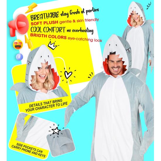 🦈 Fantasia de Tubarão Unissex para Adultos