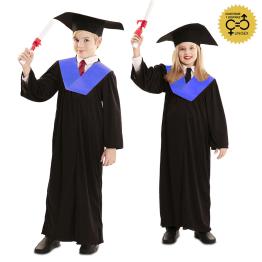Vestido de formatura azul infantil para meninos e meninas