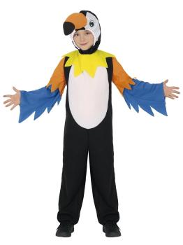 Fantasia infantil de tucano – Macacão com capuz para festas de carnaval e escolares.