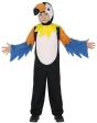 Fantasia infantil de tucano – Macacão com capuz para festas de carnaval e escolares.