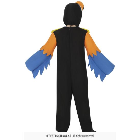Fantasia infantil de tucano – Macacão com capuz para festas de carnaval e escolares.