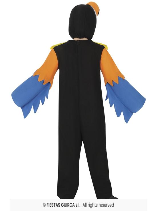 Fantasia infantil de tucano – Macacão com capuz para festas de carnaval e escolares.