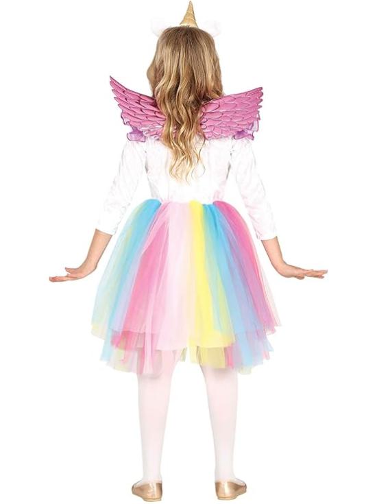 Fantasia de Unicórnio Arco-Íris com Asas para Meninas