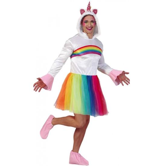 Fato de unicórnio arco-íris para adulto