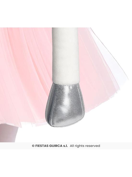 Fantasia de unicórnio infantil com boneca e vestido, tamanho 7-9 anos.