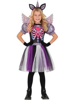 Fato de unicórnio sinistro para menina