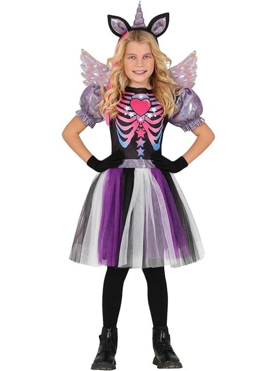 Fato de unicórnio sinistro para menina