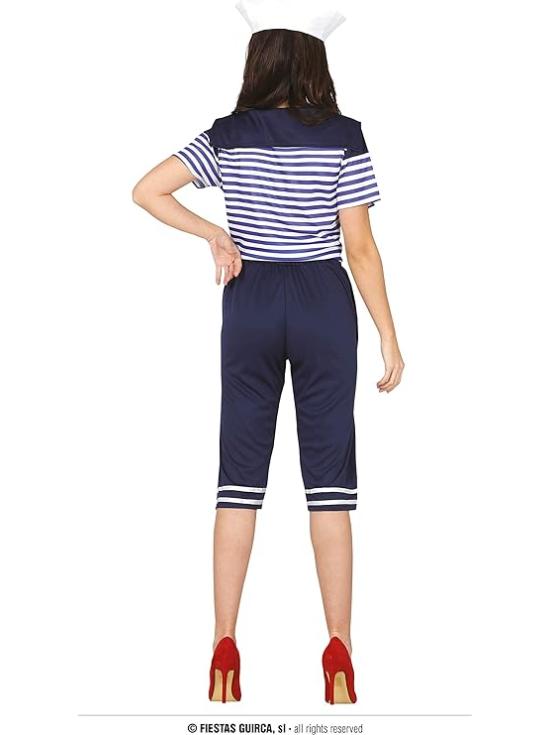 Fantasia de uniforme de marinheiro para mulher adulta
