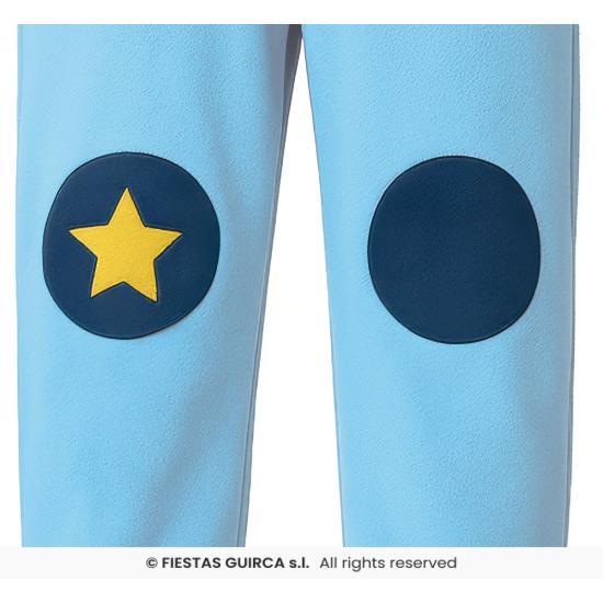 Fantasia de cachorro azul para crianças de 3 a 4 anos com capuz.