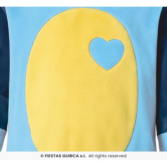 Fantasia de cachorro azul para crianças de 3 a 4 anos com capuz.