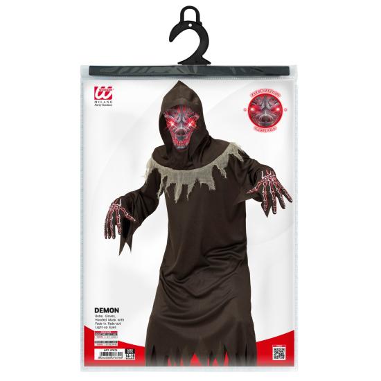 Fantasia infantil de demônio de olhos luminosos