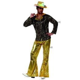 Traje de discoteca Gold Boy tamanho adulto