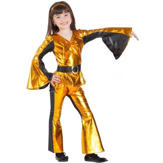 Fato de discoteca dourada para menina Fato de discoteca dourada para menina