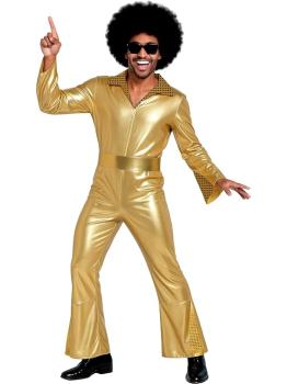 Fantasia de Cowboy Disco Dourada para Homens