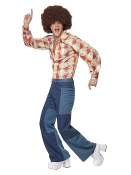 Fato de discoteca retro dos anos 70 para homem