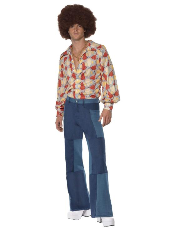 Fato de discoteca retro dos anos 70 para homem