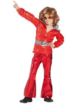 Fato de discoteca vermelho para menino
