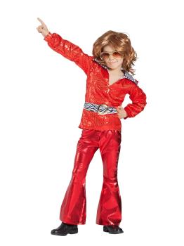 Fato de discoteca vermelho para menino