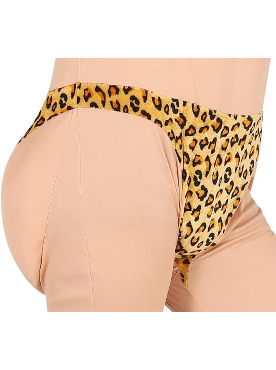 Fantasia engraçada de biquíni Miss Leopard para homens adultos **