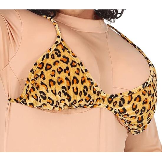 Fantasia engraçada de biquíni Miss Leopard para homens adultos **