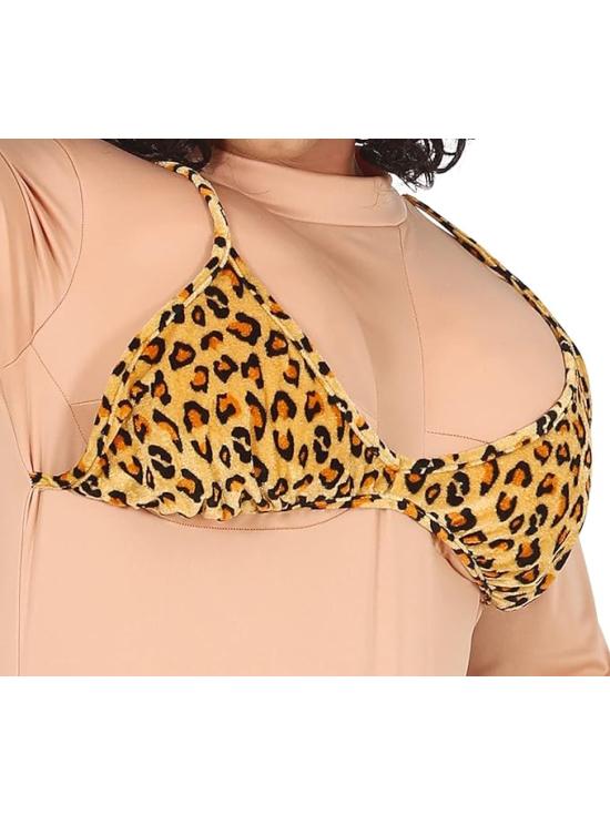 Fantasia engraçada de biquíni Miss Leopard para homens adultos **
