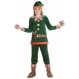 Fantasia de Elfo Ajudante de Papai Noel tamanho infantil.