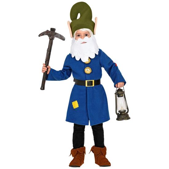 Fantasia de anão branca de neve azul, tamanho infantil