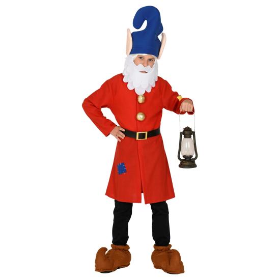 Fantasia de anão branca de neve vermelha, tamanho infantil