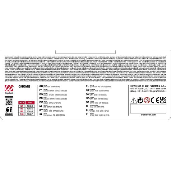 Fantasia de anão branca de neve vermelha, tamanho infantil