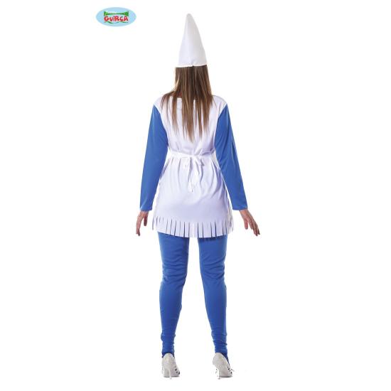 Fato de anã Smurfette azul feminino