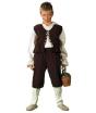 Traje medieval de escudeiro ou estalajadeiro. Menino