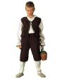 Traje medieval de escudeiro ou estalajadeiro. Menino