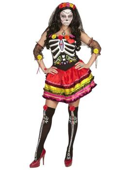 Fato de Esposa do Dia dos Mortos Catrina Luxe para adulto