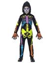 Traje de esqueleto colorido tamanho infantil.